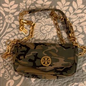 ***SOLD***Tory Burch crossbody army print bag.